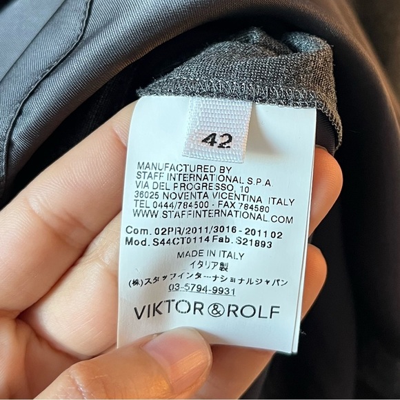 Viktor & Rolf Gray Cowl Neck Dress with Pockets - Picture 7 of 10